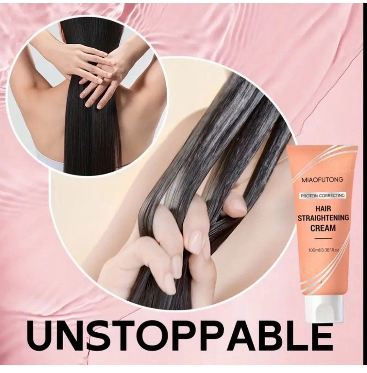 “Unisex Protein Hair Straightening Lotion 3.38oz, Glycerin, Collagen & Silk