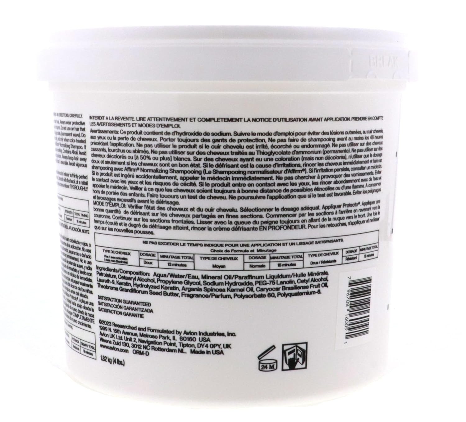 4 lbs Affirm Creme Relaxer with Argan Oil for Normal Hair – 29 Applications