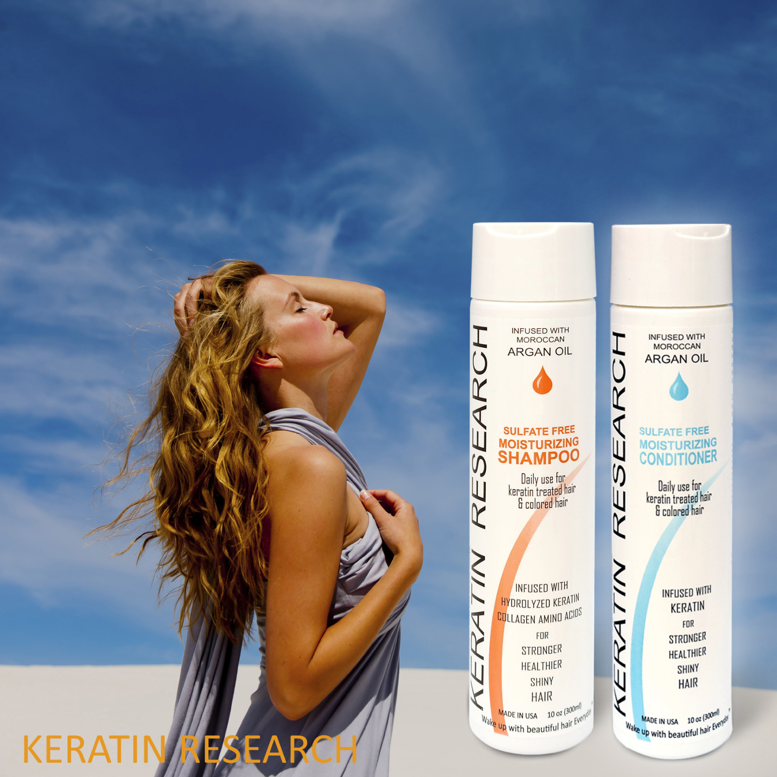 Argan Oil Infused Sulfate Free Shampoo and Conditioner for Keratin Colored Hair