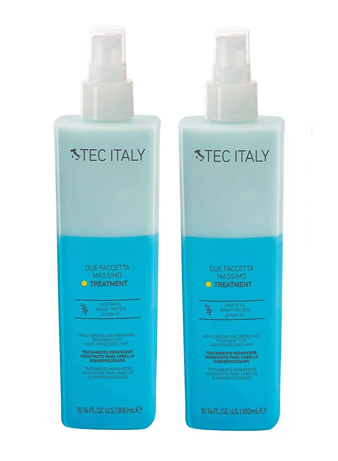 2 x Tec Italy Due Faccetta Massimo Moisturizing Repairing Hair Treatment 10.14OZ