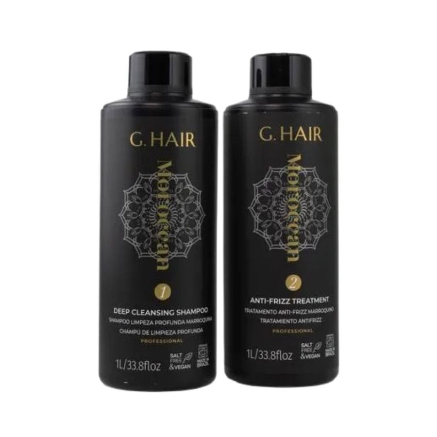 GHair Moroccan Keratin Brazilian Hair Straightening Kit 2x1L 33.8oz Anti Frizz