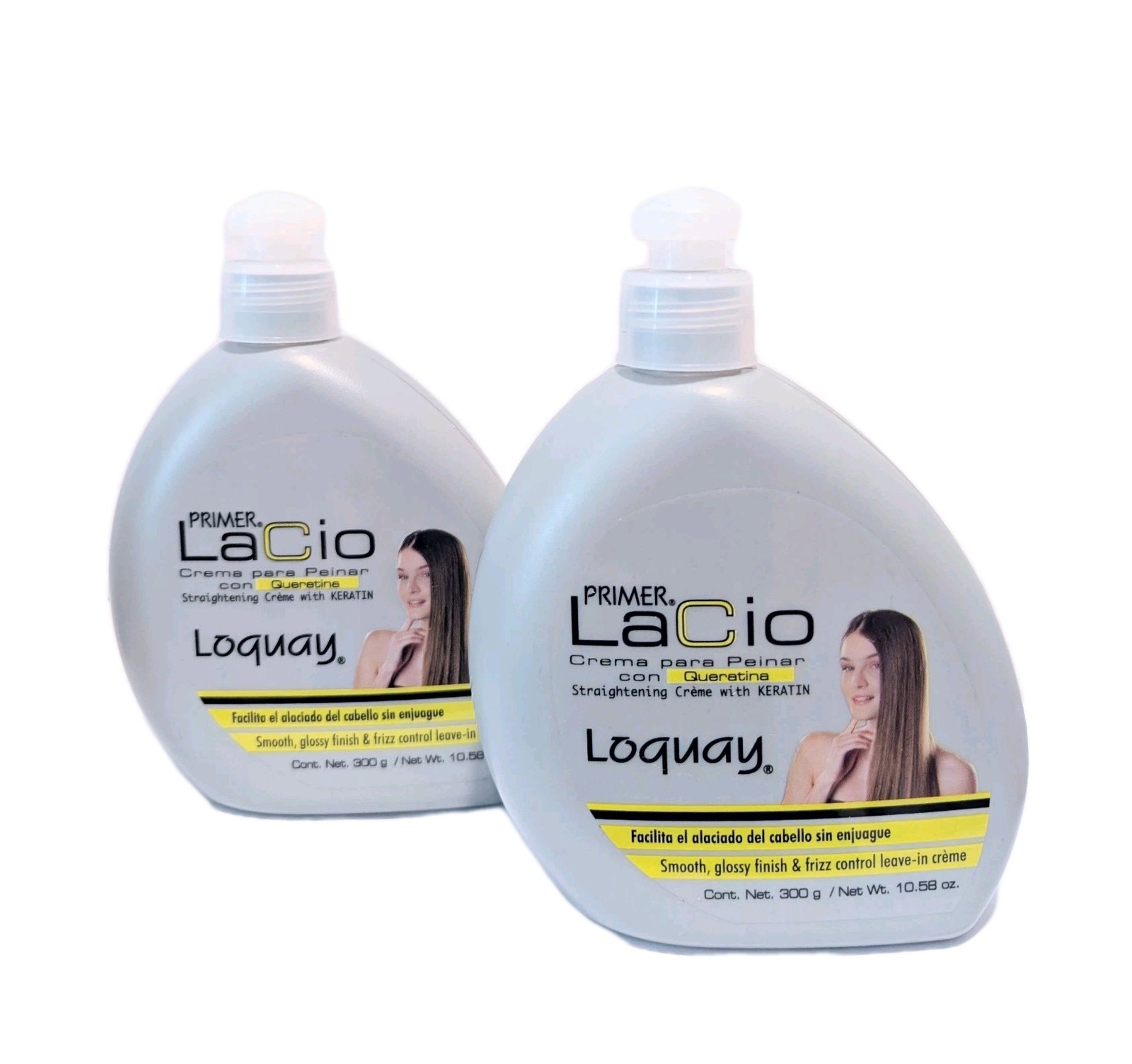 2 PACK! LOQUAY Straightening Créme with Keratin Smooth, Glossy Finish & Frizz