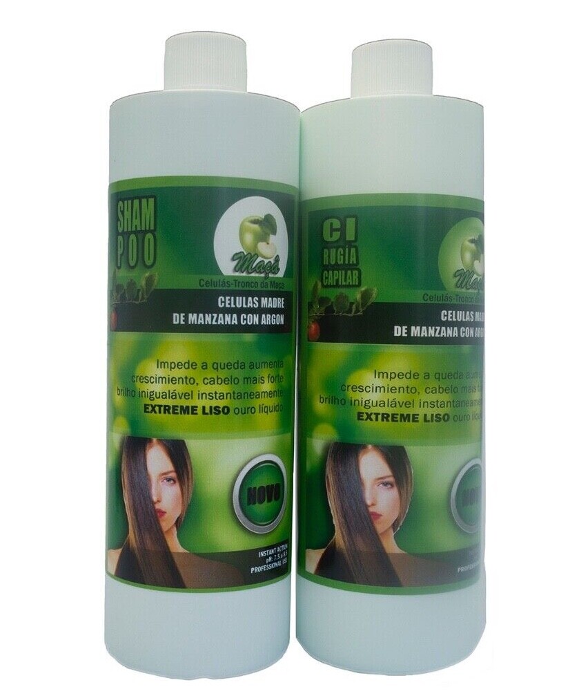 CIRUGIA CELULAS MADRES NATURAL 32 oz Hidrata y Da brillo A tu Cabello Combo 1 lt