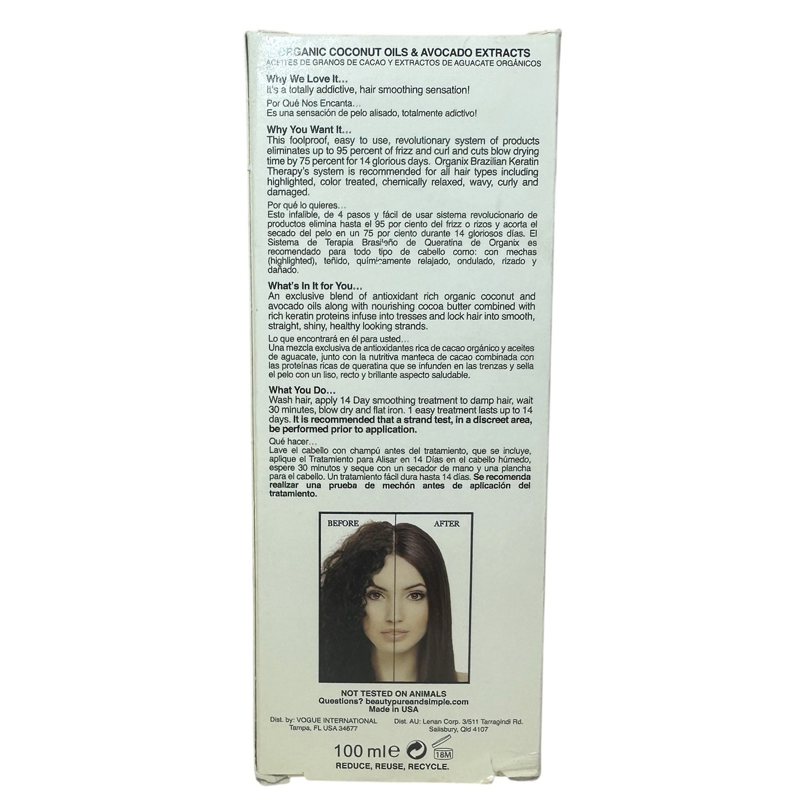 (1) Organix Express Ever Straight Brazilian Keratin Therapy Smoothing Treatment