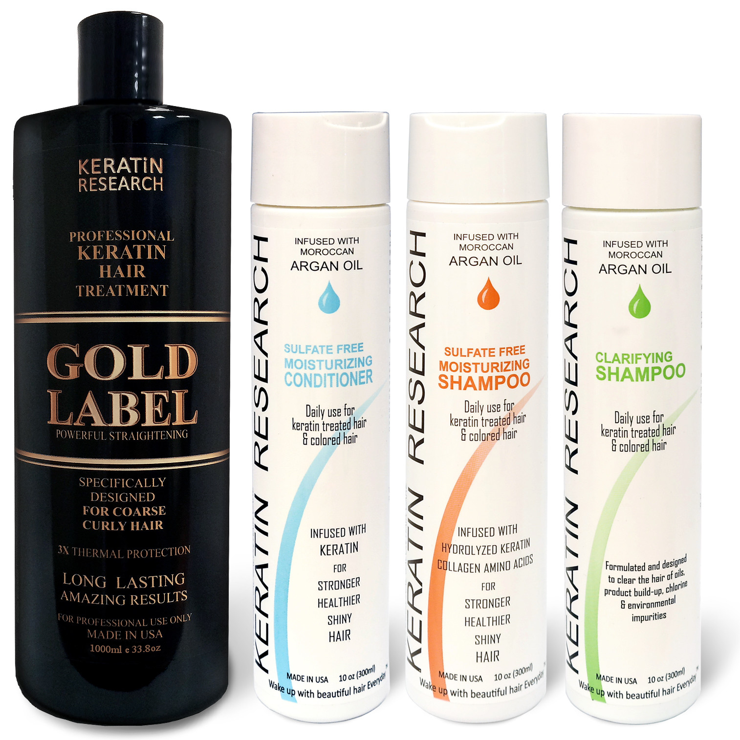 Keratin Research Tratamiento Alisar de Keratina Chocolate Gold Label 1000ml Set