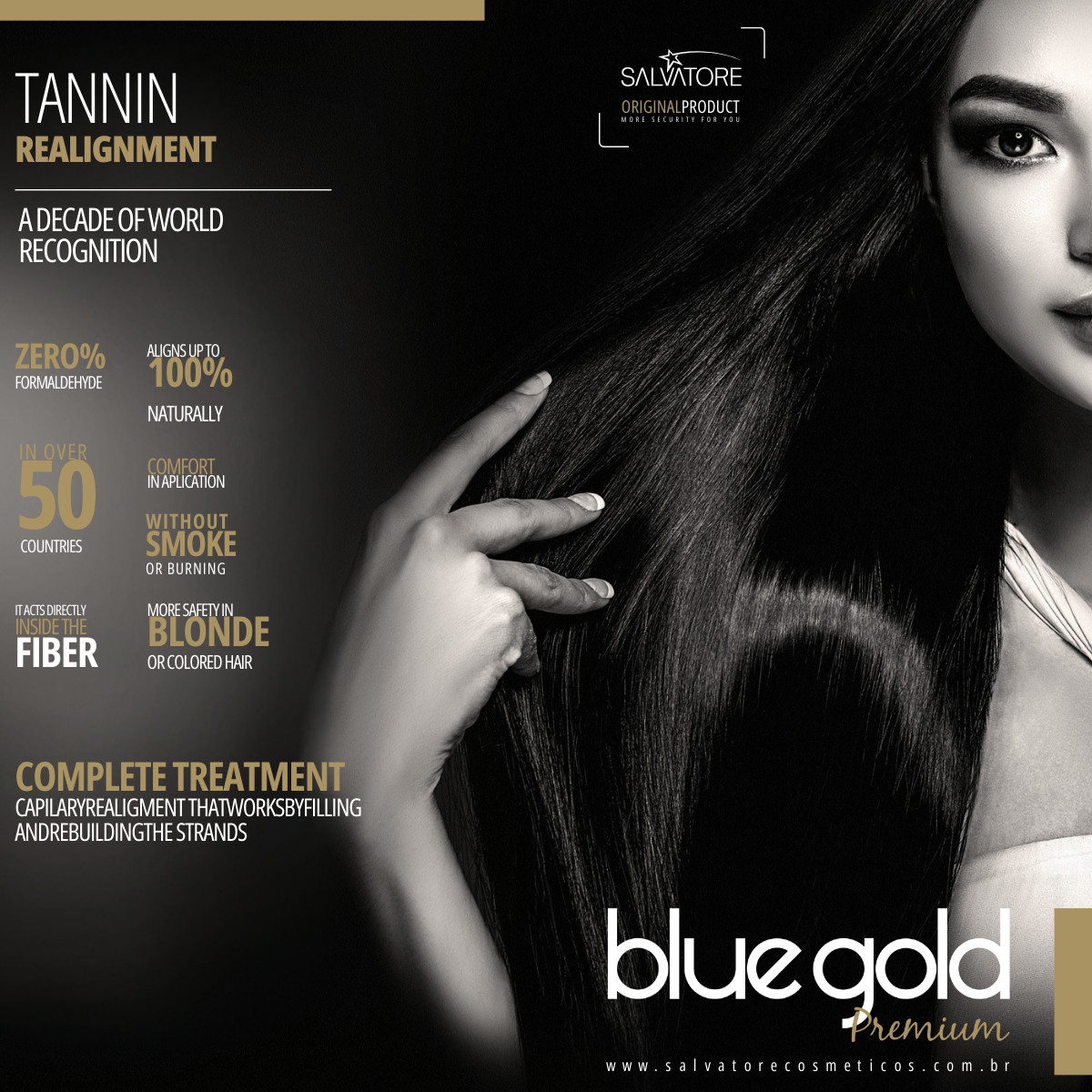 Salvatore Blue Gold Taninoplasty Brazilian Hair Straightening Treatment 2X1L