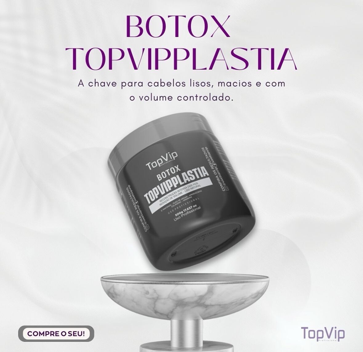 Top Vip Plastia B-Tox – Extreme Smooth Volume Reducer, Anti Frizz, Shine and Rep