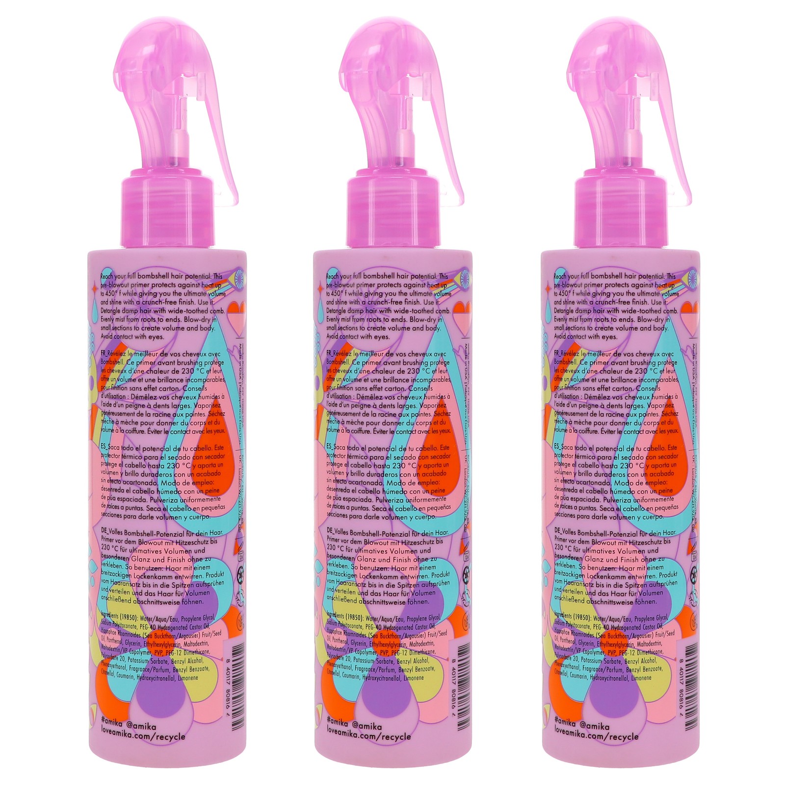 Amika Brooklyn Bombshell Blowout Volume Spray 6.7 oz 3 Pack