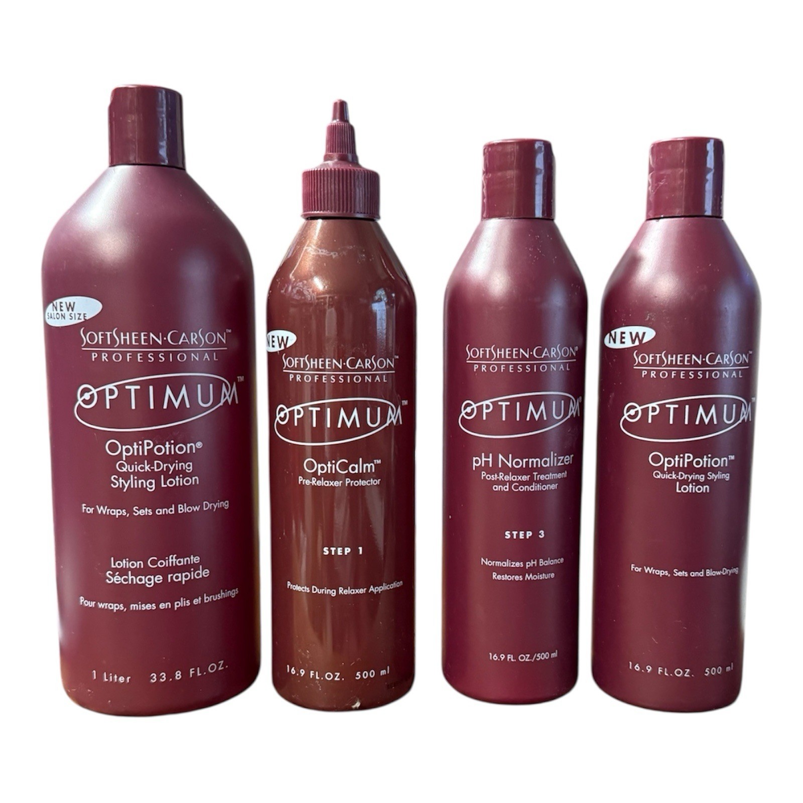 Softsheen Carson Professional Optimum Hair Care Styling Lotion Quick Drying Set4