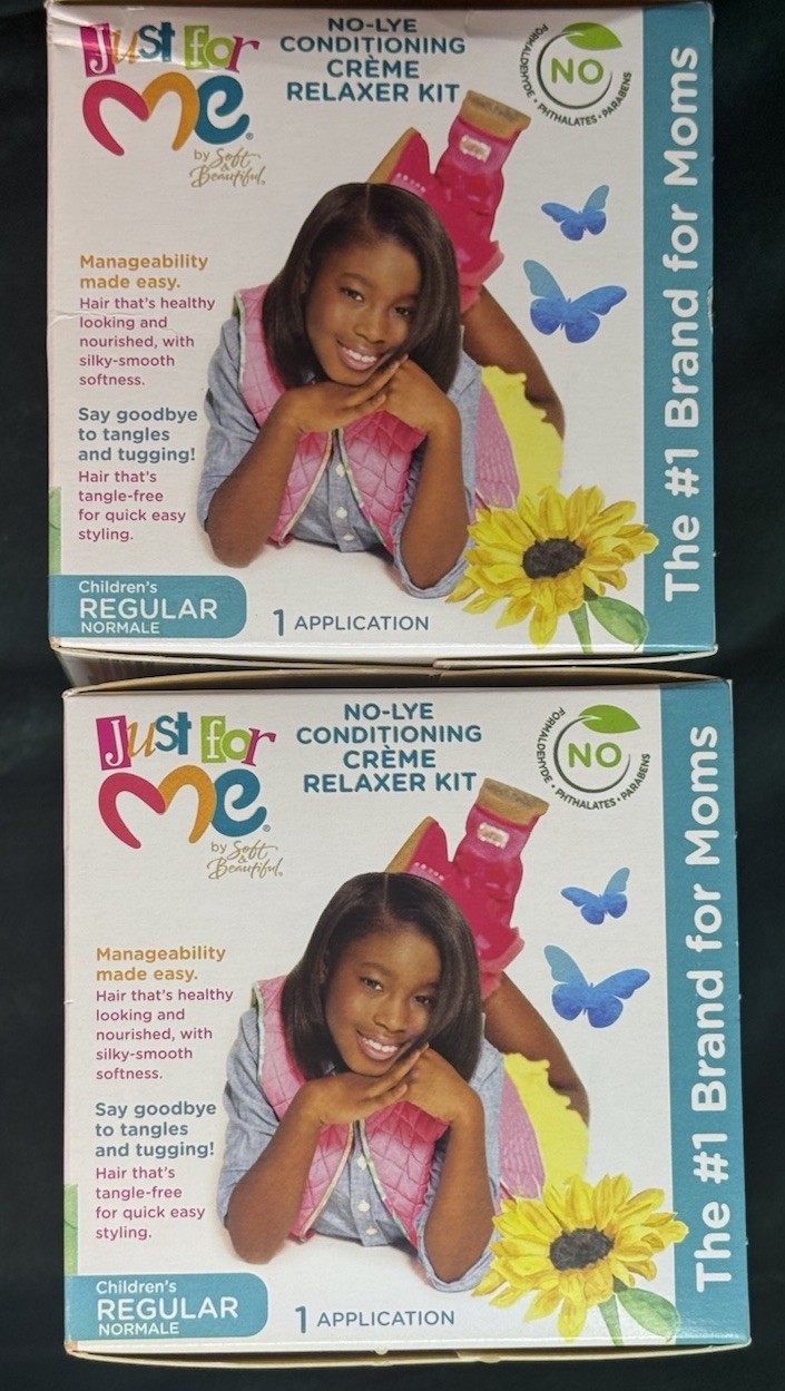 2 X Just For Me No Lye Conditioning Creme Relaxer Kit For Children, Exp 27+
