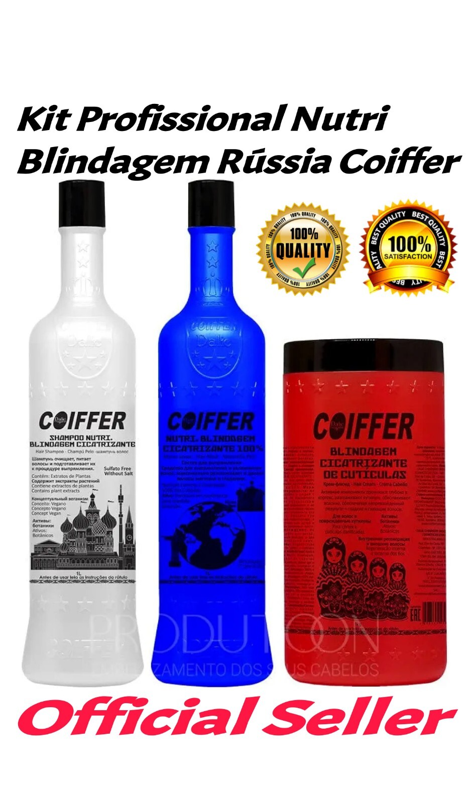 Nutri Shielding Russia Coiffer Professional Kit 3x1L/34 Oz Progressive 3 Steps