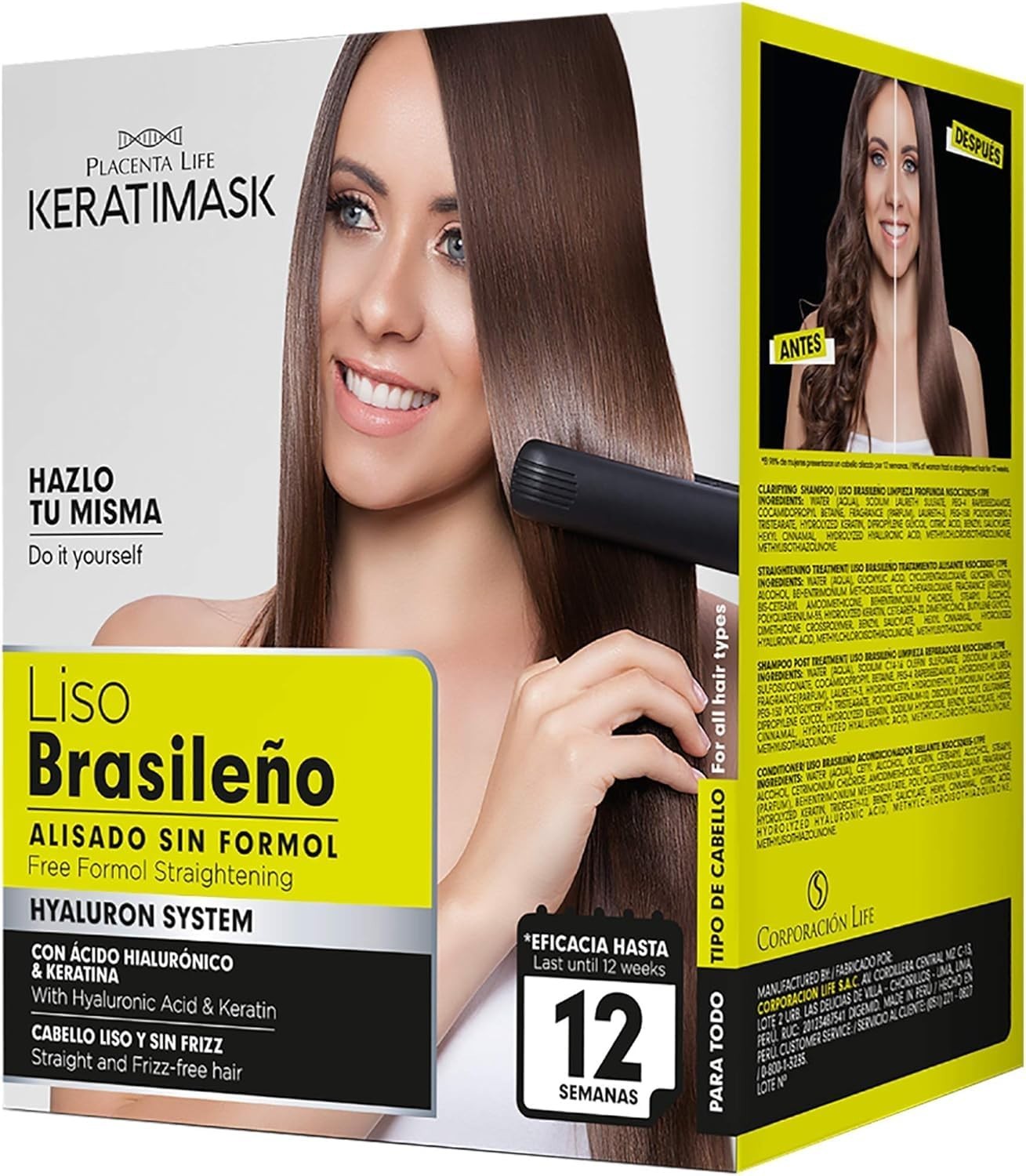 PLACENTA LIFE KERATIMASK Brazilian Straightening Kit Keratin Treatment