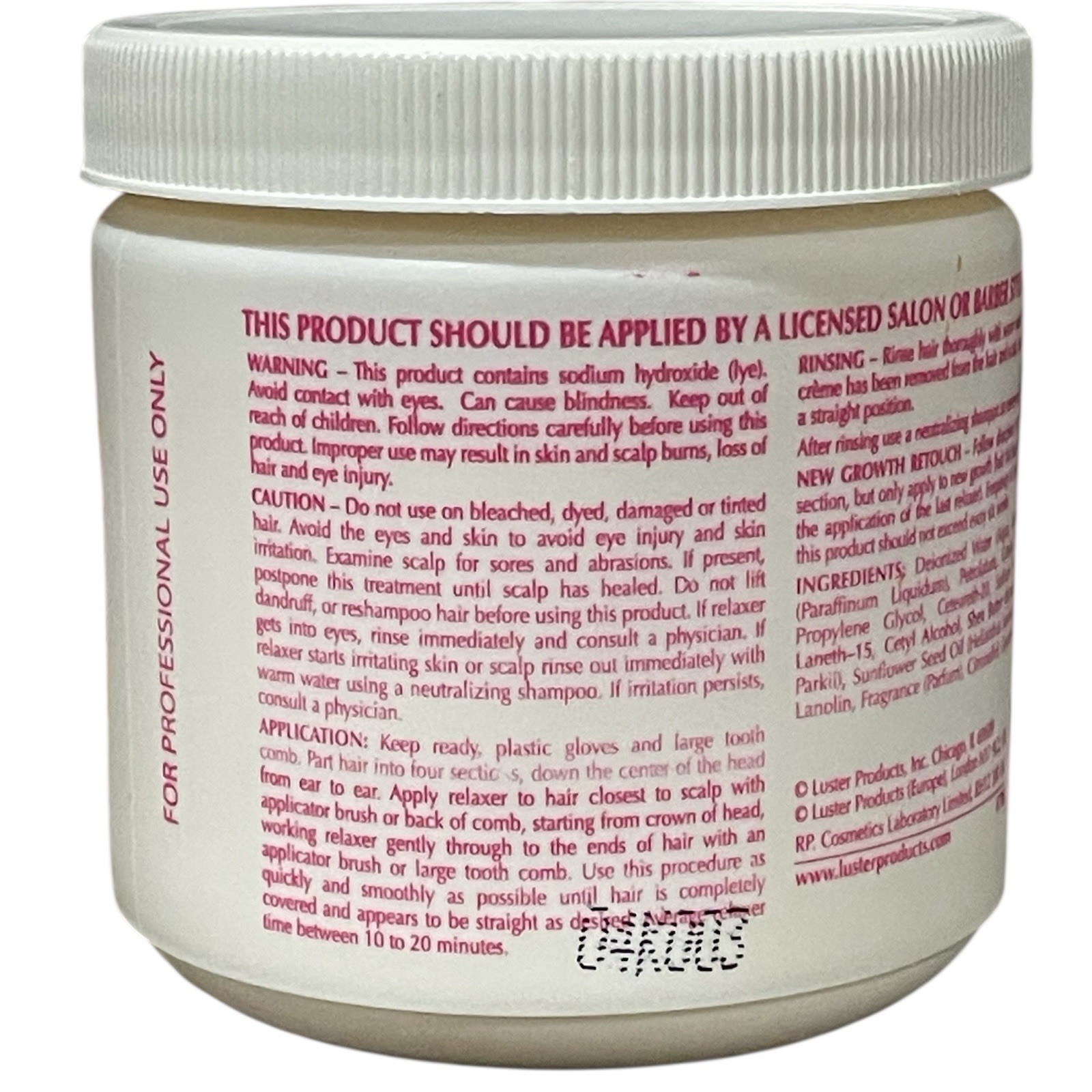 Lusters PCJ Creme Relaxer Pressing Comb in the Jar No.1 – 15oz Each Lot Of 2 New