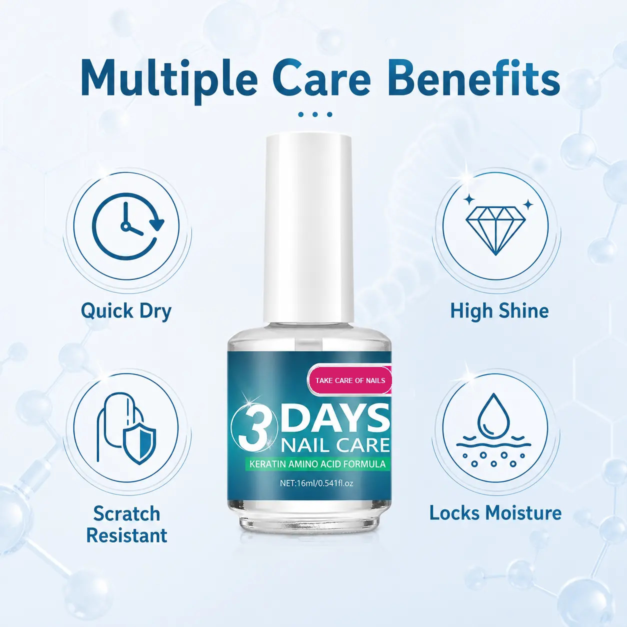 MREGB Keratin & Amino Acid Nail Strengthener, Clear Cuticle Oil Treatment for Na