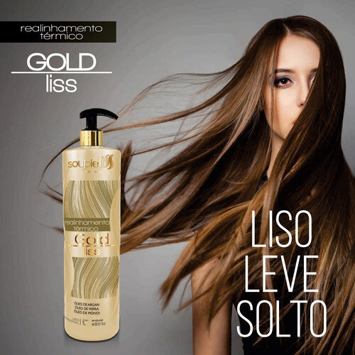 Realinhamento Térmico Gold Liss Progressiva Souple Liss 2x1l