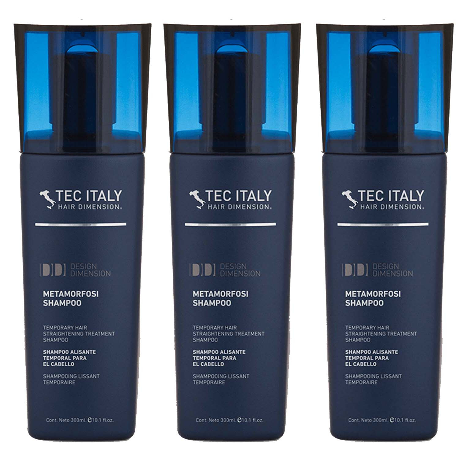 Tec Italy Metamorfosi Temporary Hair Straightening Shampoo 10.1 oz – 3 Pack