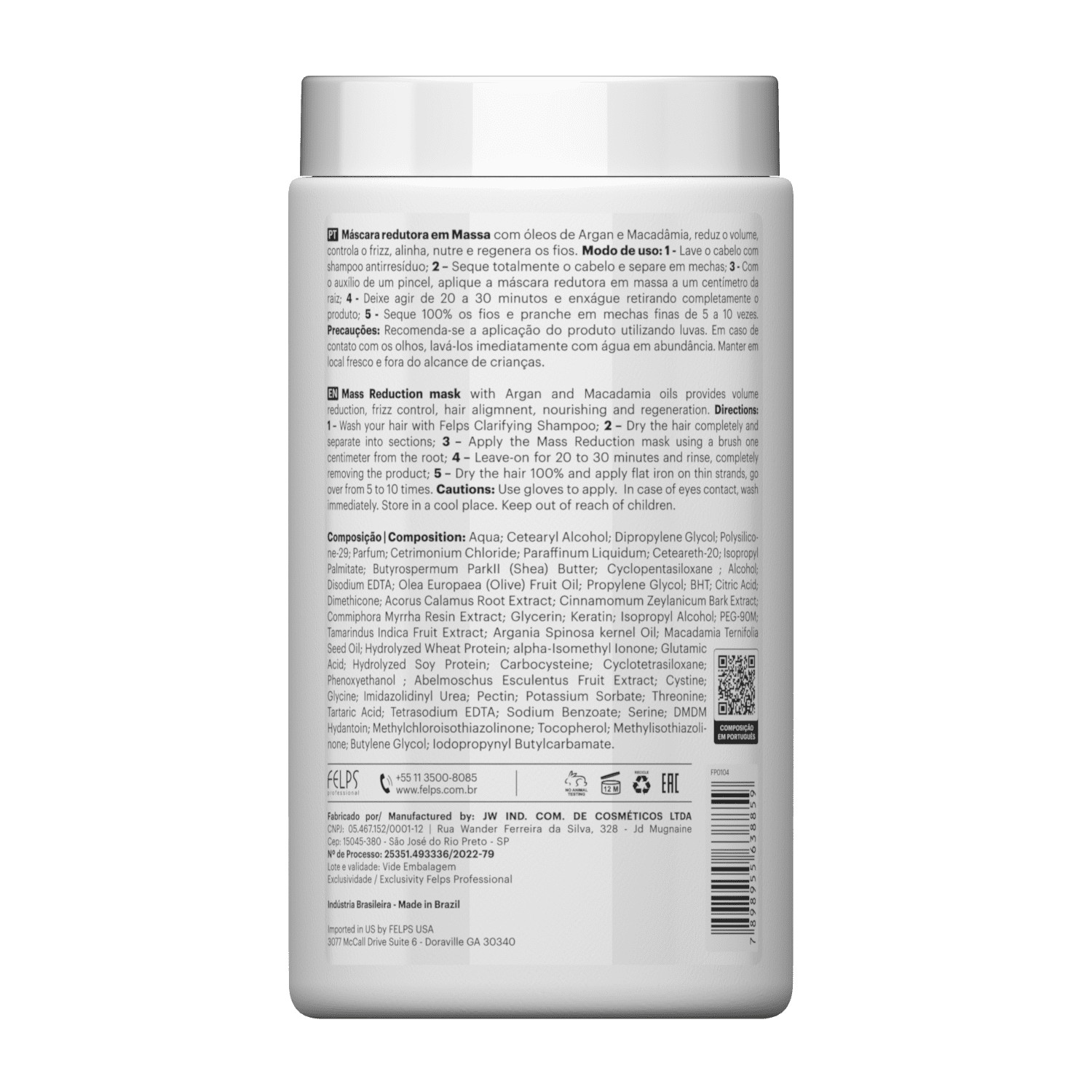 Felps XBTX em OKRA MASSA Cream Smoothing Treatment 1kg 35.3 Oz