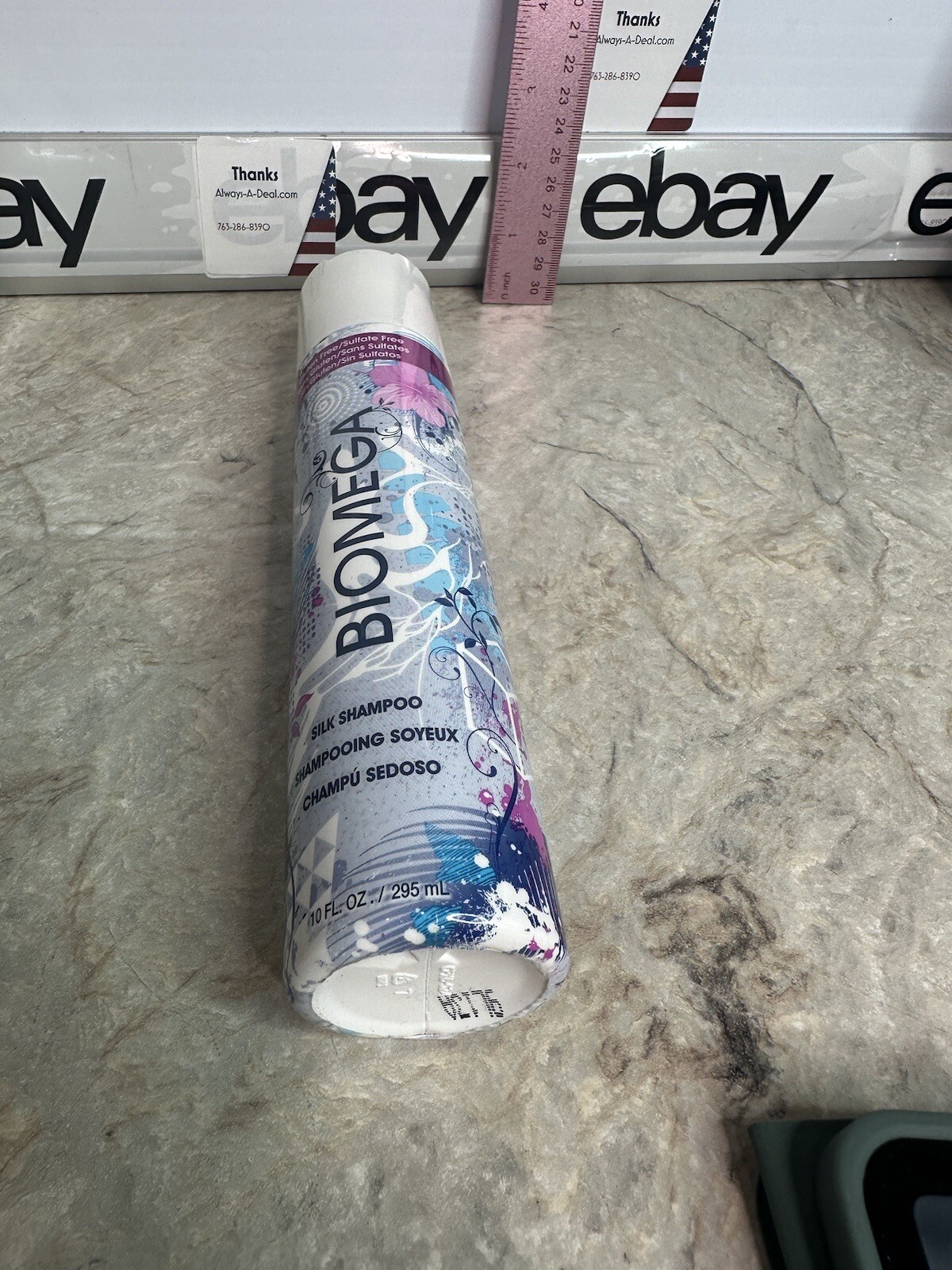 Aquage Biomega Silk Shampoo 10 Oz For Curly Hair Course Or Frizz Control UV Prot
