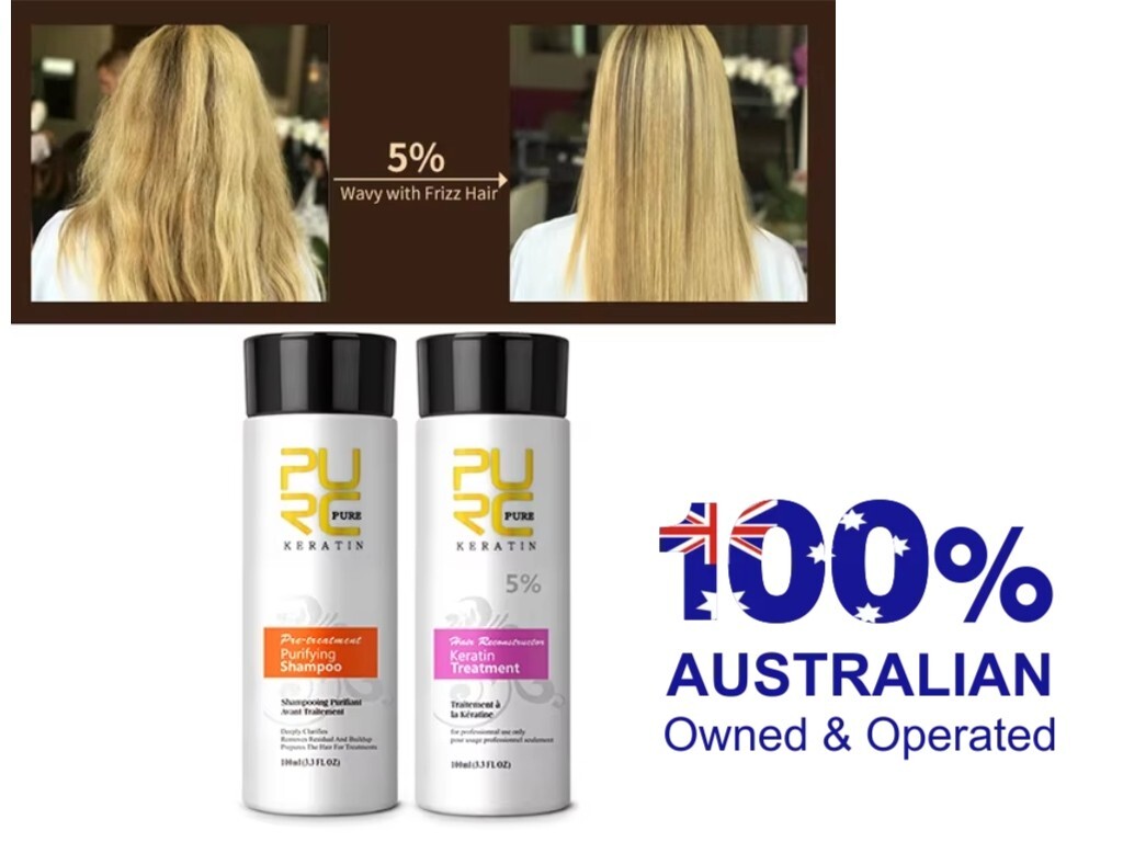 PURC 5% Straightening Treatment Curly Hair Brazilian Keratin Shampoo 100ml set