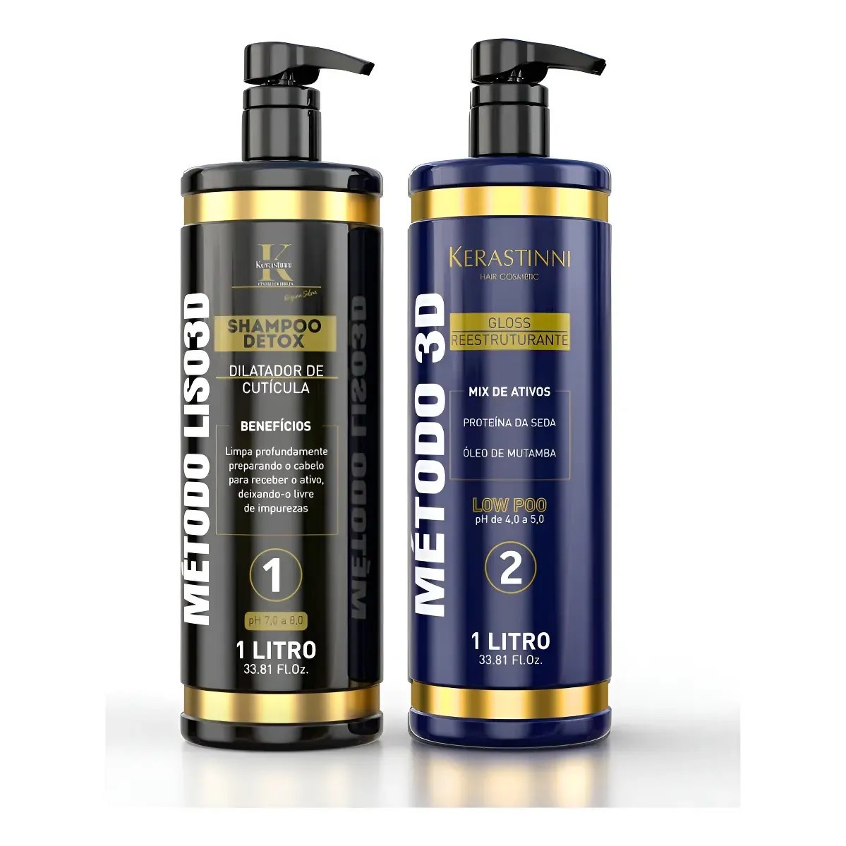 Kerastinni Smooth 3D Treatment Kit / Shampoo 1L + Active 1L / Kit Professional