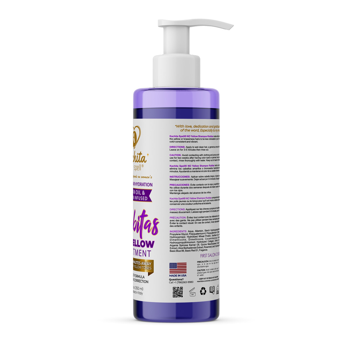 Blonde Dry & Damaged Hair Repair KIT HairBotox Purple Treatment Kachita Spell