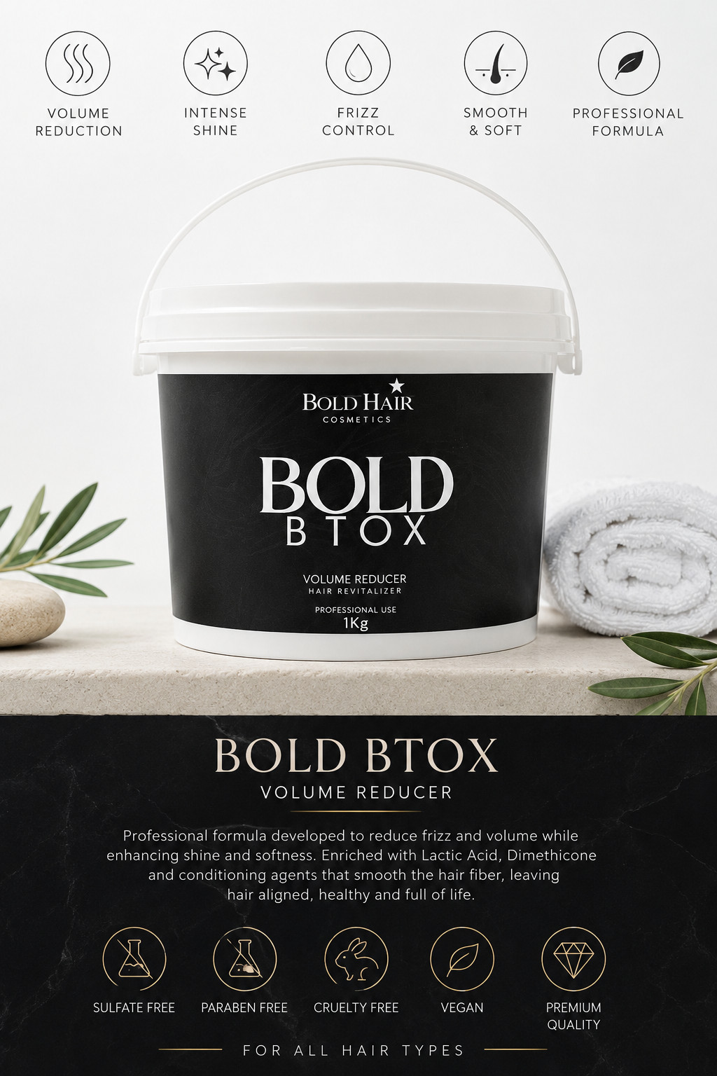 BOLD HAIR Professional Hair Botox Treatment, Organic, No Formaldehyde