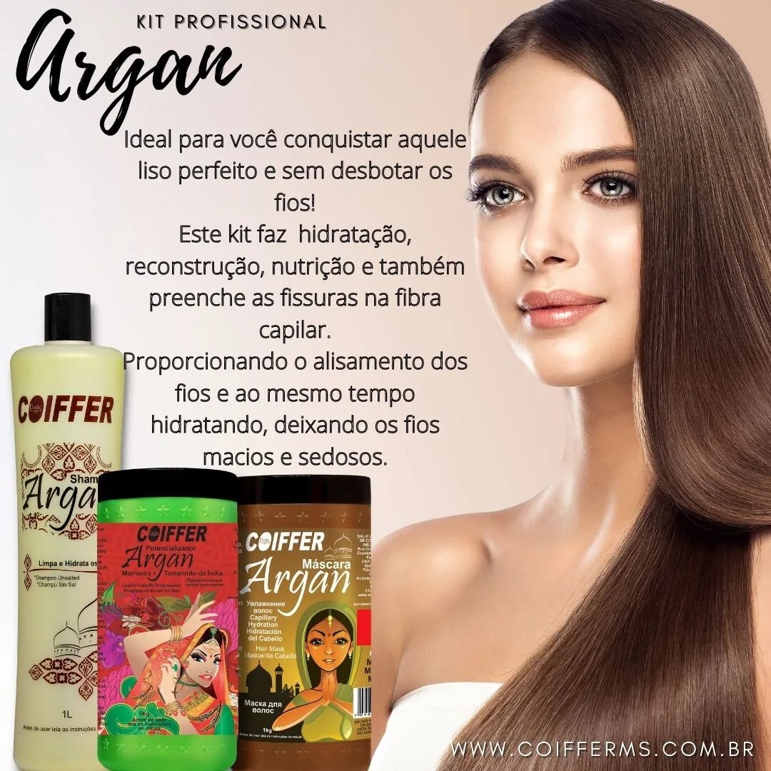 Progressive Argan Coiffer Kit professional line 3x1L/34 Oz Progressive 3 Steps