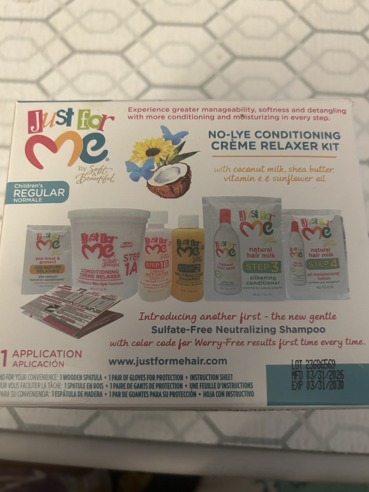 Just For Me No Lye Conditioning Creme Hair Relaxer Kit, 2 Pack