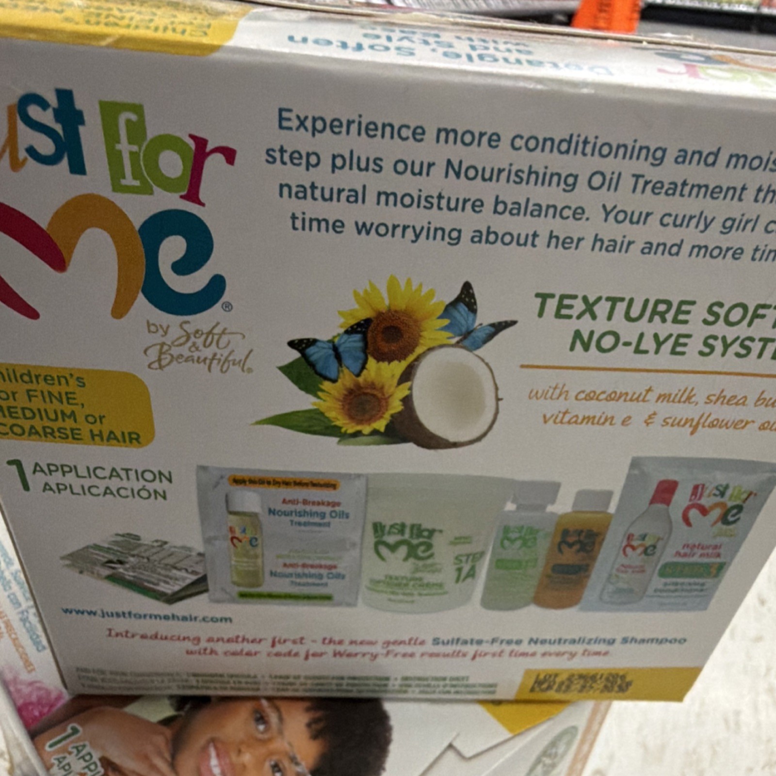 Just For Me Texture Softener No-Lye Relaxer with Coconut Milk for Children