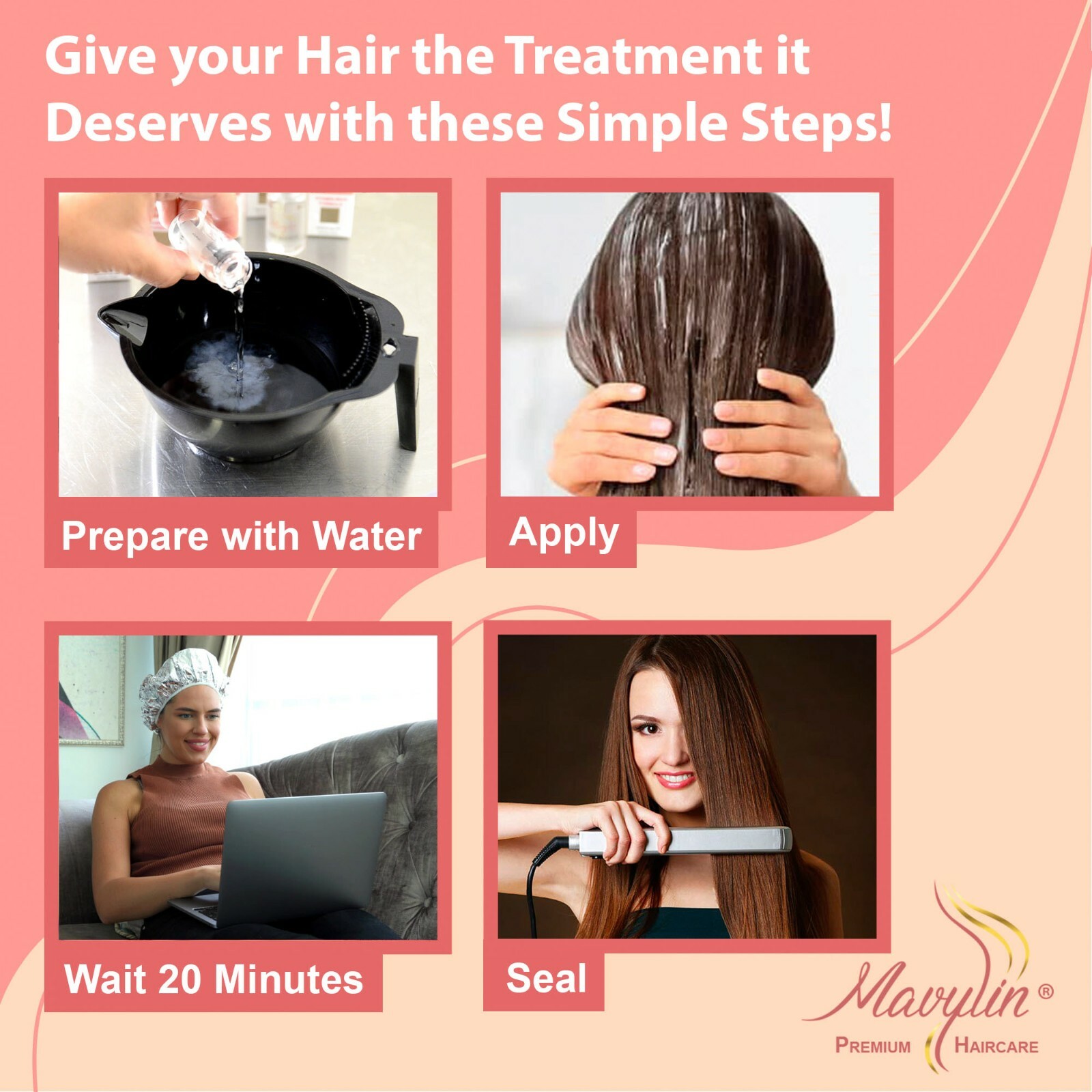Mavylin 3D GLOSS Ampoules Hair Repair Treatment for Dry or Damaged Hair 3 VIALS