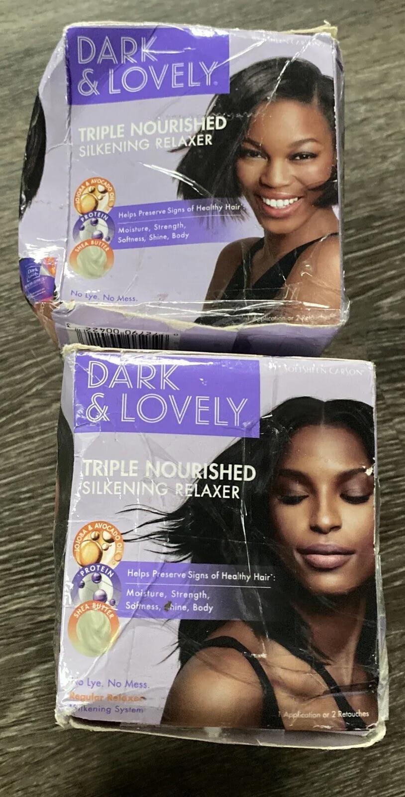 Dark and Lovely Healthy Gloss 5 Moisturizing No-Lye Relaxer Shea Butter Lot Of 2