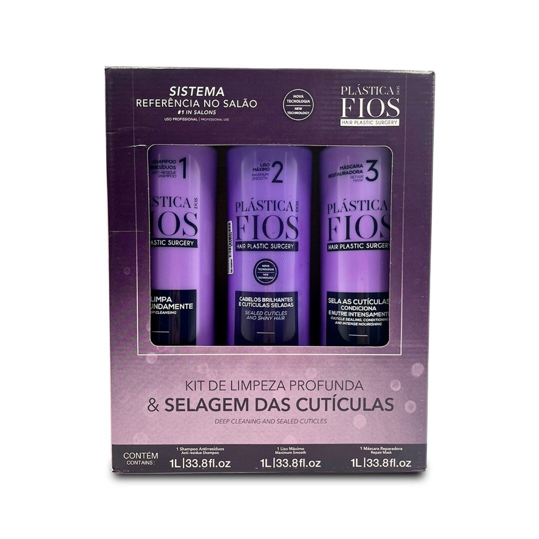 Kit Cadiveu Plastica dos Fios Brazilian Keratin Hair Treatment 3x 1L