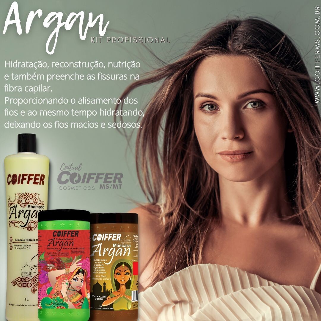Progressive Argan Coiffer Kit professional line 3x1L/34 Oz Progressive 3 Steps