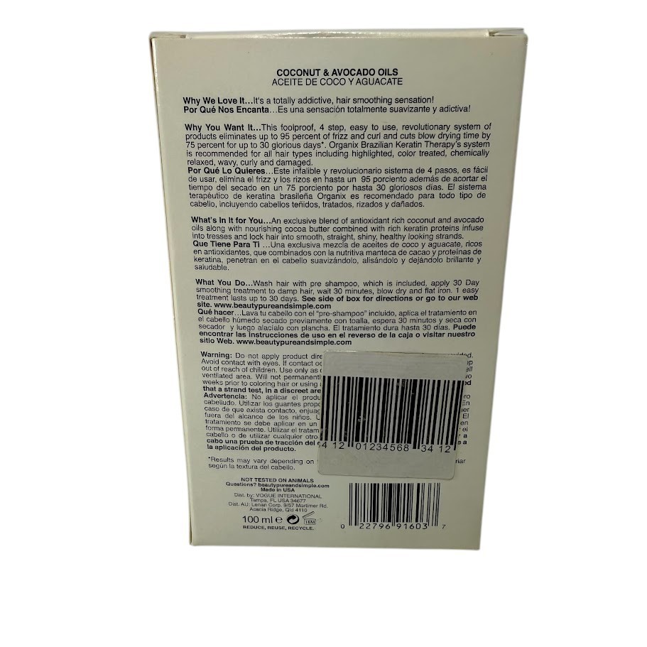 OGX Organix Ever Straight Brazilian Keratin Therapy 30 Day Smoothing Treatment
