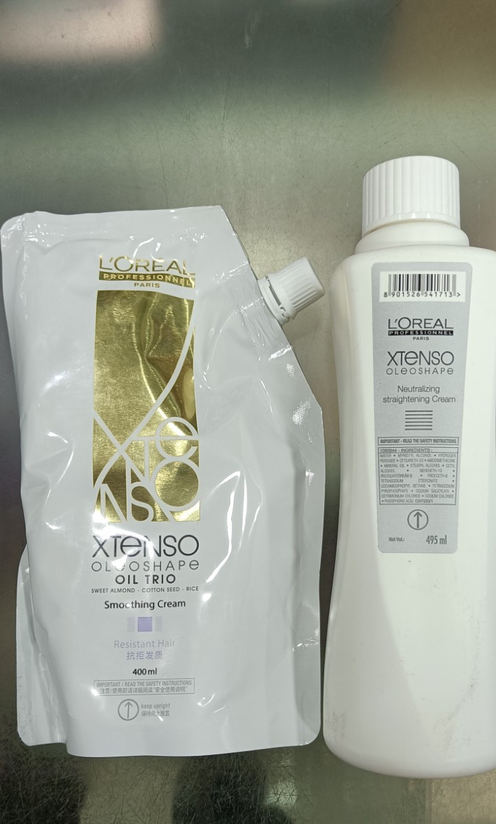 Loreal Professional Xtenso Straightening Cream & neutralizer 400ml + 495ml combo