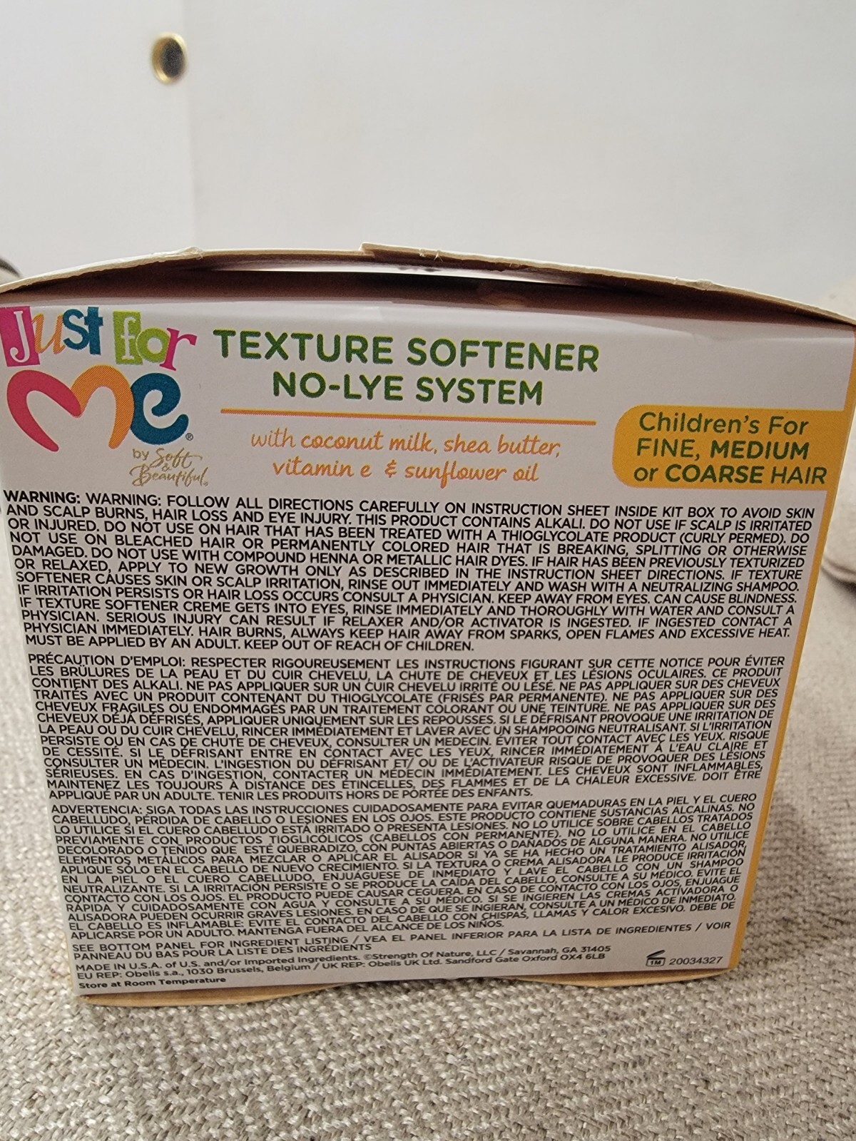 Soft & Beautiful Just For Me Texture Softener No-Lye System ~ 1 Application Kit