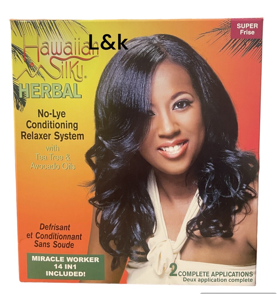 Hawaiian Silky Herbal No Lye Super Relaxer Kit one Box Has (2 Pack)