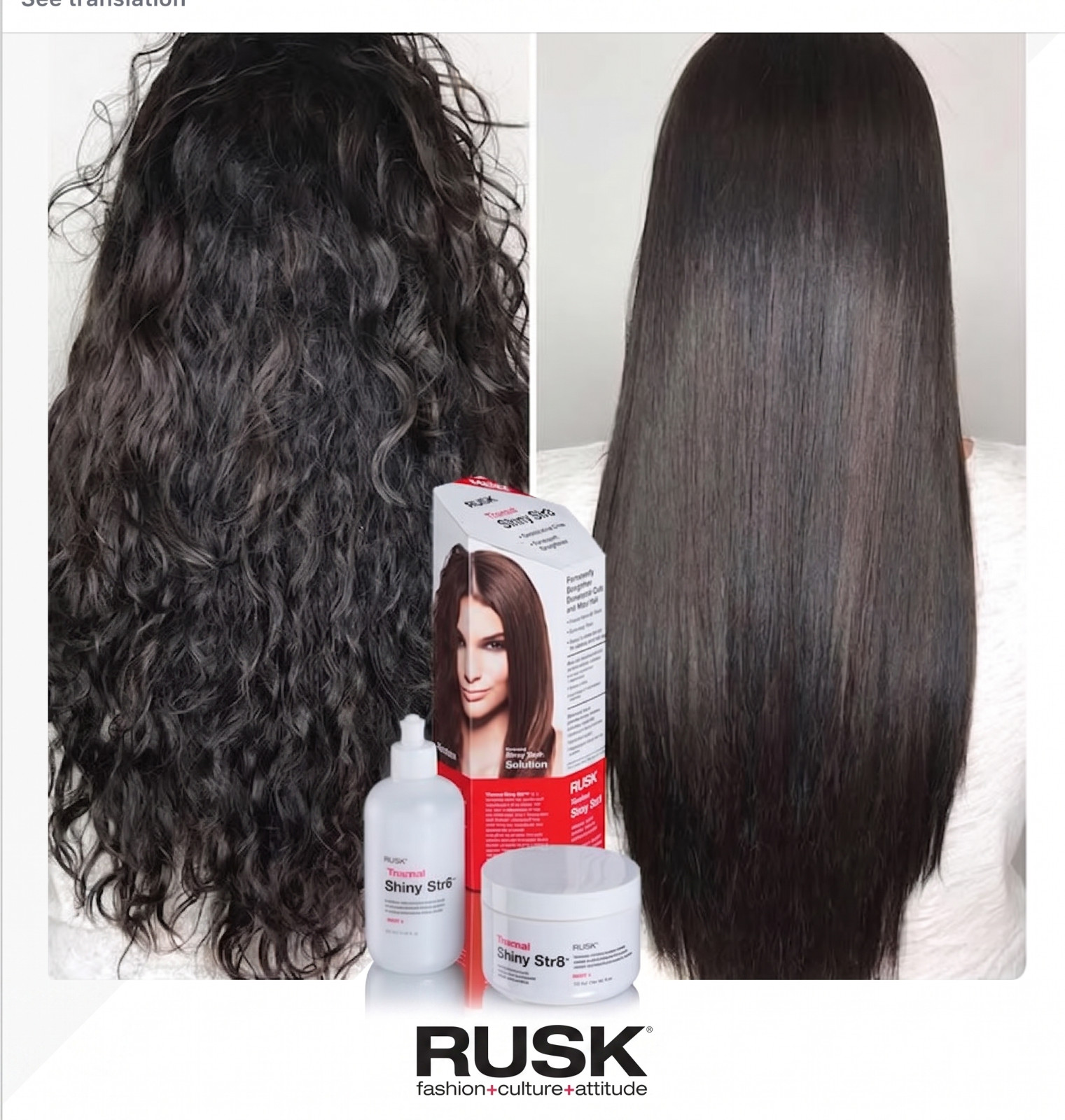 Rusk Keratin Thermal Shiny Str8, Permanent Straightener, Normal/Tinted