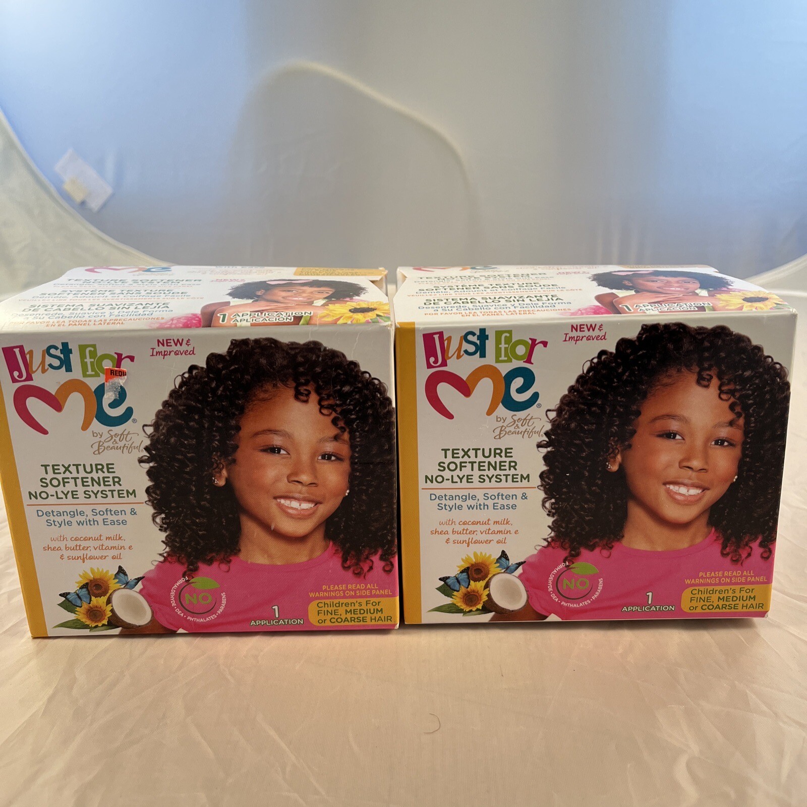 Just For Me No Lye Conditioning Creme Hair Relaxer Kit Lot of 2