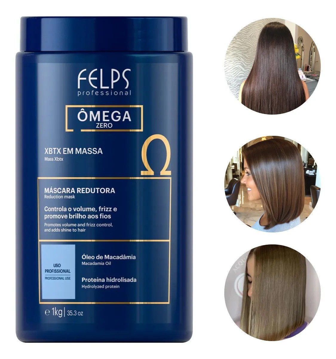 Felps Professional Xbtx Omega Zero/Redutor De Valumes/Nanoplasty 1Kg/35.3 Oz