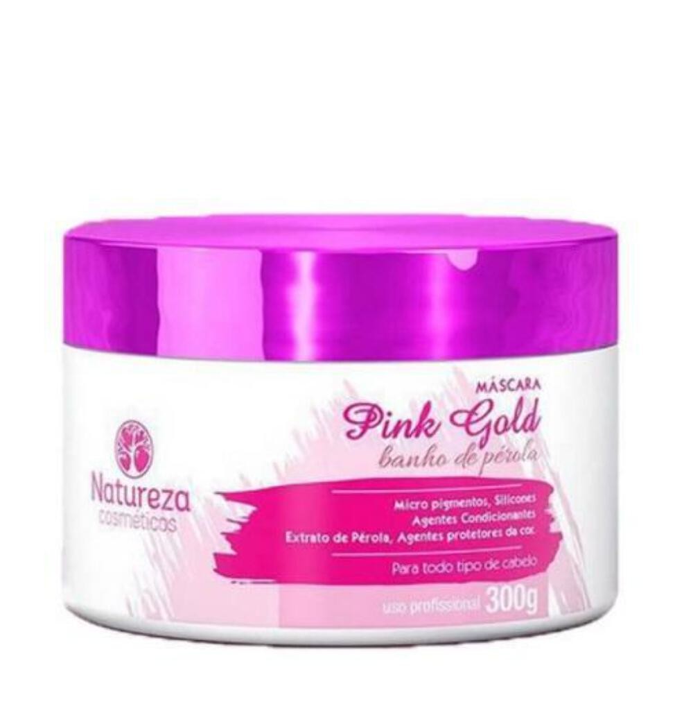 Professional Brazilian Hair Treatment Pink Gold Pearl Bath Mask 300g – Natureza