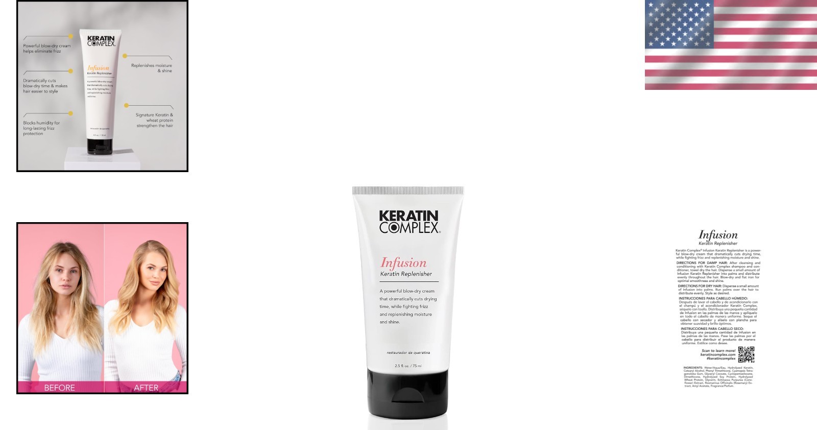 2.5oz Infusion Keratin Frizz Control Cream – Light Hydration for Daily Use