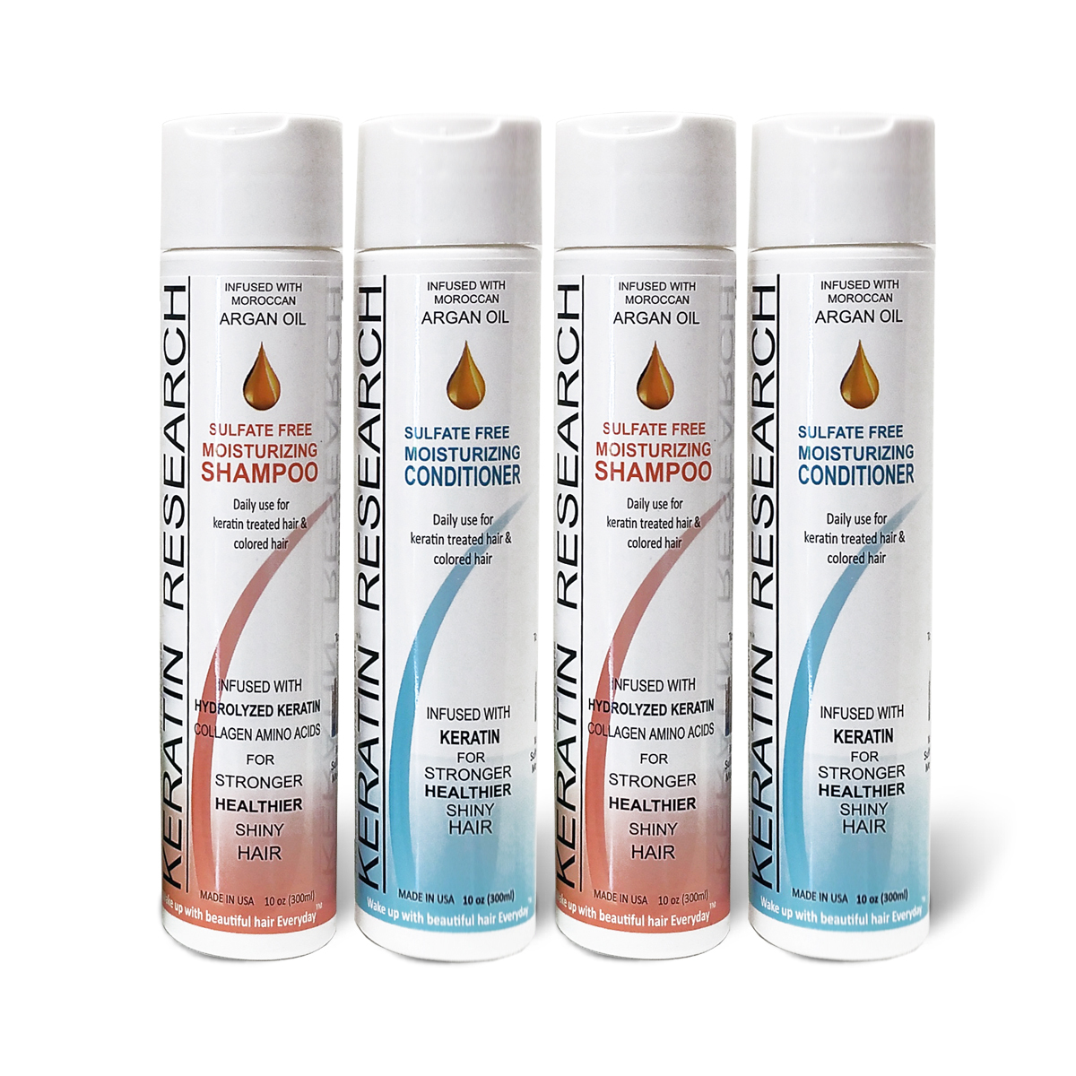 Sulfate free shampoo conditioner set4pc for Complex Brazilian keratin treatment
