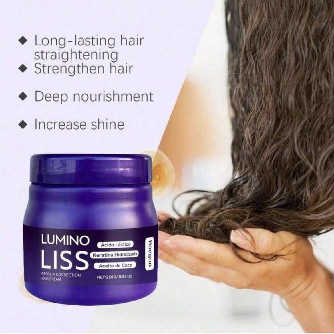 L Liss Hair Straightening Protein Cream (no Formaldehyde) 8.82 oz (250g)