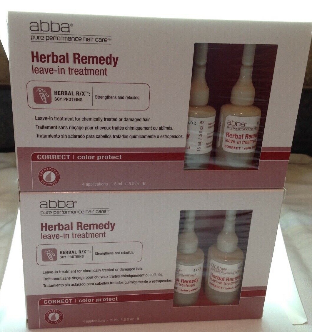 Abba Herbal Remedy Leave-in Treatment Color Protect 4 x 15ml / 5 oz – LOT OF 2