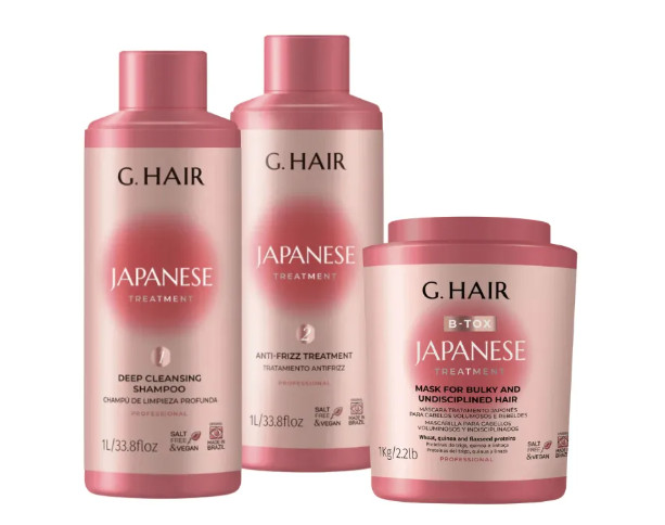 GHair Japanese Treatment Progressive Brush Kit – 2x1L + Btox Mask 1kg