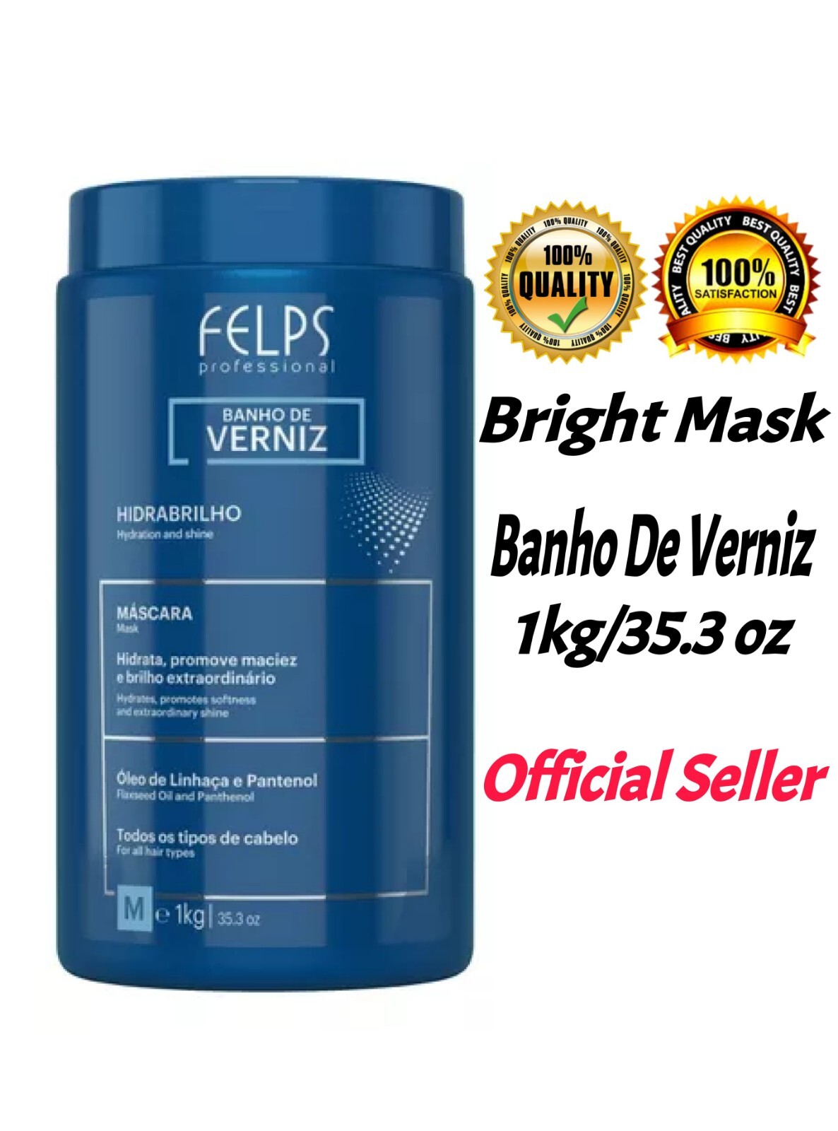 Felps Xmix Professional – Banho De Verniz, Shine Mask 1Kg/35.3 Oz Intense Shine