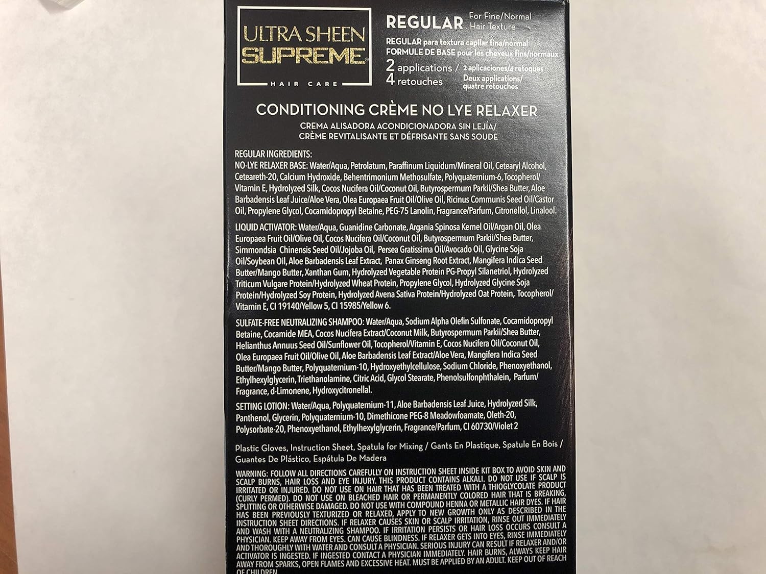 Ultra Sheen Supreme No Lye Relaxer 2 Applications & 4 Retouches Regular