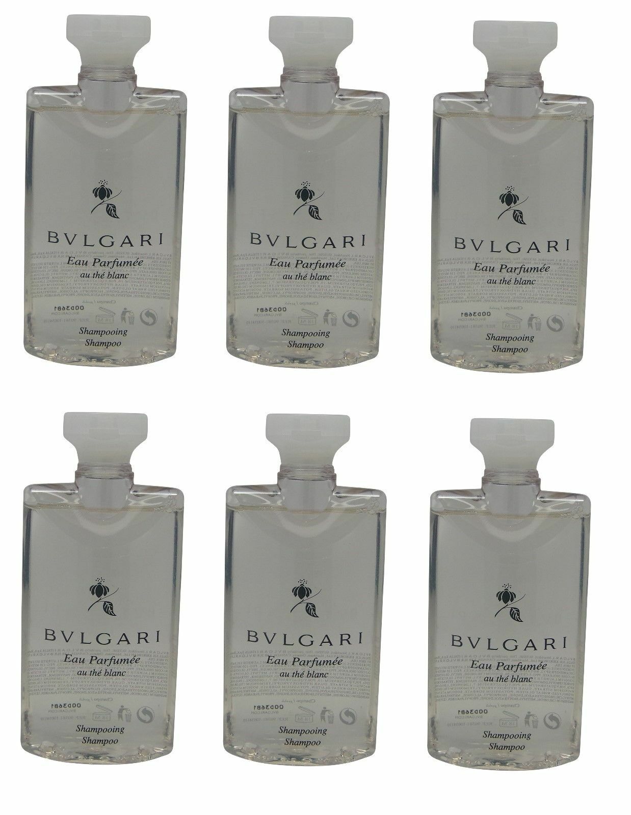Bvlgari au the blanc Shampoo lot of 6 each 2.5oz Total of 15oz