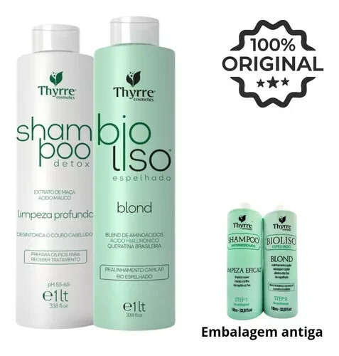 Thyrre Cosmetics Bio Liso Espelhado Kit Progressiva Formaldehyde Free 2x1L